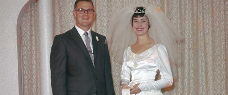 Neil and Dale, Redleaf Manor residents, on their wedding day 64 years ago