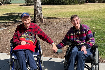Holly aged care residents Rachel and John celebrating 40 years