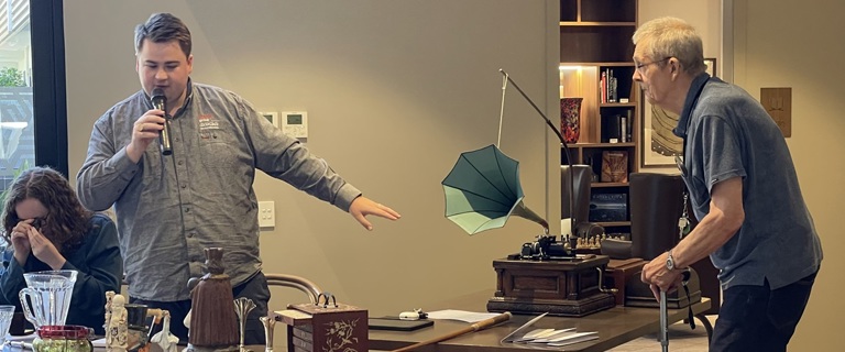 Barry and his gramophone.jpg Barry and his gramophone.jpg