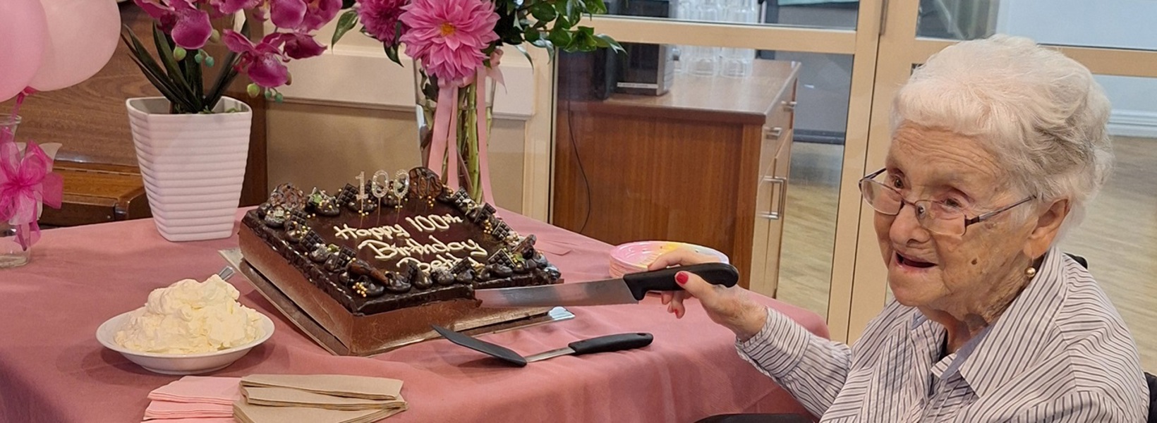 Betty celebrating her 100th birthday.jpg Betty celebrating her 100th birthday.jpg