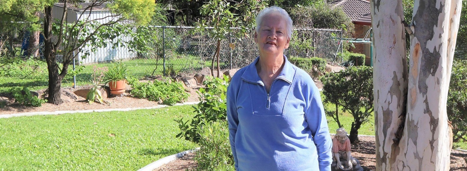 Mary enjoys gardening at her Cazna Gardens home.  Mary enjoys gardening at her Cazna Gardens home.