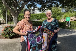 Susan and Jo with donated blankets_.jpg Susan and Jo with donated blankets_.jpg